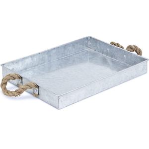 Plateau de service galvanisé de forme ovale fait à la main avec poignée en fil métallique écologique pour la décoration de la maison et de la cuisine - Product Image 4