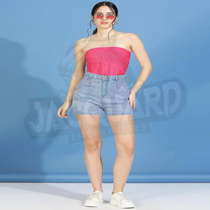 Shorts en jean taille haute de qualité supérieure pour femmes, respirants, décontractés, pour l'été, design personnalisable, shorts pour femmes - Product Image 2