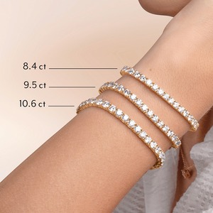 8.4CT Round Brilliant Lab Grown Diamond Tennis Bracelet 9K Yellow <b>Gold</b> Wholesale Custom <b>Solid</b> <b>Gold</b> Jewelry Supplier - Product Image 4