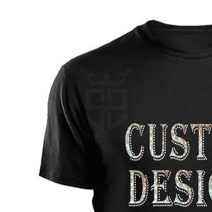 Camiseta cómoda de secado rápido para hombre con pedrería, 100% algodón, corte holgado, último diseño, precio bajo, camiseta estampada con pedrería para hombre - Product Image 2