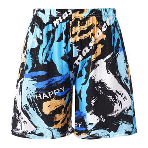 Shorts de bain imprimés pour hommes, taille mi-haute, avec cordon de serrage, en tissu maillé imperméable, séchage rapide, décontractés, coupe haute - Product Image 6