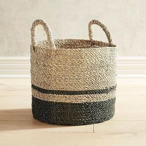 Cesto de Ropa Tejido de Gran Capacidad con Base Negra, Contenedor de Almacenamiento de Mimbre Hecho a Mano para Ropa y Mantas - Product Image 2
