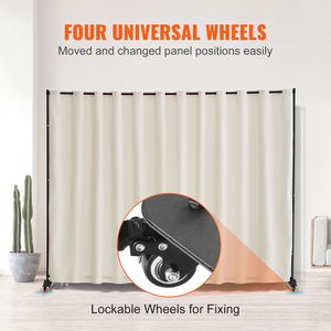 Portable Freestanding Room Divider Wheels Curtain Divider Stand Privacy <b>Screen</b> for Office Home <b>Screen</b> Room Dividers Product - Product Image 4
