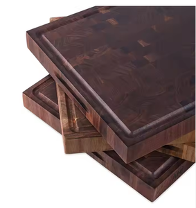 Tabla de cortar de bloque de carnicero de grano de extremo de madera de acacia Natural con mango y ranura de jugo herramienta de cocina - Product Image 6