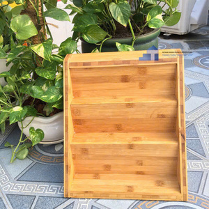 Étagère à épices en bois avec 12 bocaux en verre, design rotatif rond, organisateur de rangement de cuisine en bois naturel, style simple, fabriqué au Vietnam - Product Image 2