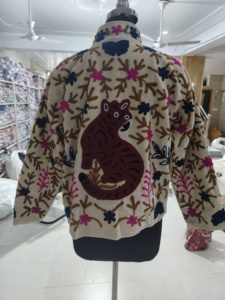 Vêtements pour femmes, chauds, printemps/automne/hiver, imprimés, en velours, broderie Suzani, fleurs, faits à la main, ethniques, respirants, doublés de coton, manches longues - Product Image 6