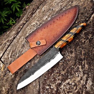 Couteau de Chef Artisanal en Acier Carbone de Qualité Supérieure, Modèle Celestial Dust : Couteau de Chef Fait Main de 12 Pouces en Acier Inoxydable avec Manche en Bois d'Olivier - Product Image 1