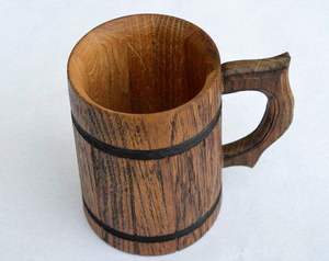 Taza de Cerveza de Cerámica Hecha a Mano con Asa de Madera, Diseño Moderno y Ecológico, Tamaños y Colores Personalizables, Venta al por Mayor para Hogar y Restaurantes, Corcho - Product Image 5