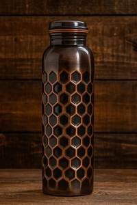 Pure <b>Copper</b> Ayurvedic Reusable Water <b>Bottle</b> Premium Quality Classic Design with Lid Car Use Daily Gift Box Packaging - Product Image 5