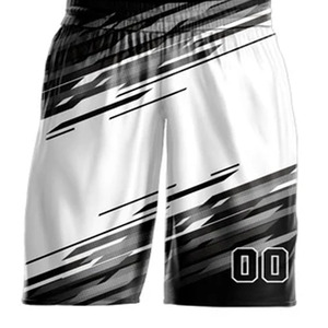 Ensemble de shorts de basket-ball sublimés personnalisés, nom de l'équipe, numéro 00, unisexe, adulte, séchage rapide, 100% polyester, vêtements de sport - Product Image 4