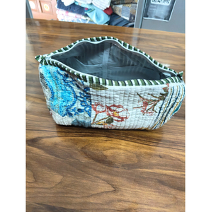 Pochette cosmétique bohème en textile à panneaux, petite, avec fermeture éclair, motifs multicolores, portable, idéale comme cadeau - Product Image 3