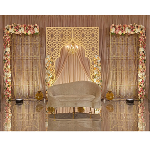 Élégant support métallique découpé au laser pour scène de mariage, avec meharb et murs de bougies brillants, pour la conception de scènes de mariage, en promotion en Australie pour événements - Product Image 1