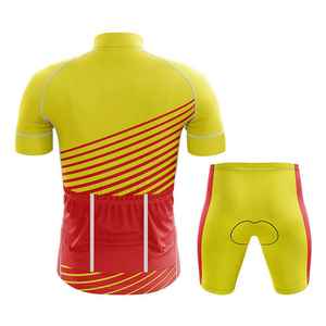 Ensemble de maillot et short de cyclisme respirant, coupe-vent, extensible, de haute qualité, 100% polyester, antibactérien, écologique, imprimé numérique - Product Image 2