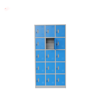 Meilleures options : Vestiaires de bureau multi-portes en acier, armoires de rangement en métal à 15 portes, casiers de gymnase et d'école en acier