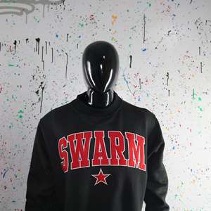 Sudadera SWARM BLACK con Cuello Alto, 100% Rojo, Apliques Bordados, Cuello Ancho, URBAN PRODUCTIONS - Product Image 2