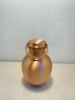 Bouteille d'eau en cuivre pur de qualité supérieure, 100 % étanche, finition mate, forme pomme, avec poignée portable