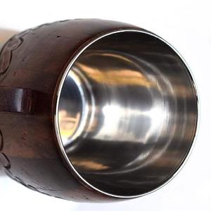 Mug à café en bois durable, réutilisable, style japonais, tasse à bière peinte, vaisselle écologique pour la cuisine - Product Image 2