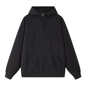 Sweat-shirt à capuche en polaire d'hiver uni, coupe régulière, tissu doux, pull-over pour un style streetwear minimaliste, vente en gros - Product Image 5