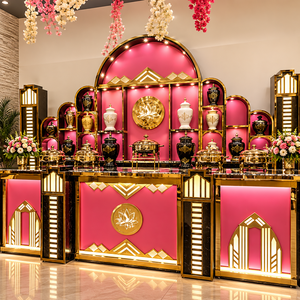 Mostrador de Buffet King International Zyvarelle HexaLume, Clásico, Moderno, Elegante, de Acero Inoxidable, de Lujo, para Interiores y Exteriores - Product Image 1