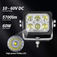 Lampe de travail LED 12V étanche et lumineuse pour camion, tracteur, équipement lourd, mécanicien, construction, industrie, excavatrice