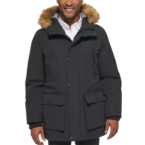 Vestes matelassées en duvet noires pour hommes grandes tailles personnalisées, vente en gros, vestes d'hiver en vrac - Product Image 3