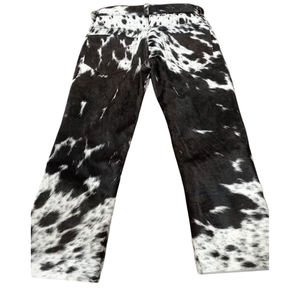 Pantalones Cargo de Pierna Ancha de Cuero Resistentes al Viento, Color Marrón y Blanco, Personalizados, para Hombre y Mujer, con Múltiples Bolsillos - Product Image 1
