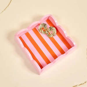 Charming Mini Blue Lacquer Tray Decorative Serving Tray For Table <b>Display</b> And Home Decoration - Product Image 4