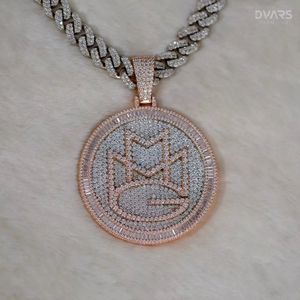 Colgante de Plata de Ley 925 con Moissanita y Letra Personalizada, Collar con Colgante de Cruz Cubana para Hombre, Estilo Hip Hop Iced Out, Regalo - Product Image 3