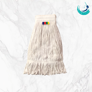 KSR High Quality Cotton Bleach White Yarn Kentucky <b>Mop</b> Heads with 2" Colour Top Band for Floor Cleaning System Looped End - Product Image 2
