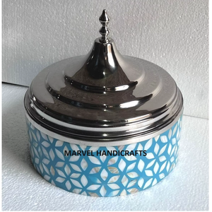 Ramadan eid service casseroles mère de perle incrustation bois acier inoxydable chauffe-aliments hotpot service serpillière casserole ustensiles de cuisine - Product Image 3