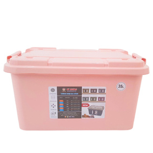 Conteneurs de rangement ménagers en plastique écologique durables avec couvercles, empilables, design gain de place, pour cuisine moderne, boissons et vêtements - Product Image 4