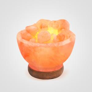 Lampe à sel de l'Himalaya artisanale avec morceaux de roche naturelle 6x4 pouces, décoration rustique pour la maison, lumière ambiante apaisante - Product Image 2