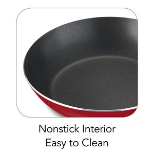 Juego de Ollas y Sartenes Antiadherentes Rojas de 9 Piezas con Tapas, Incluye Sartén para Saltear, Sartenes para Salsas y Olla Holandesa - Product Image 3