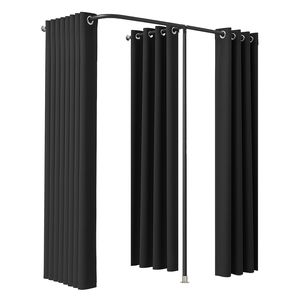 Cortinas portátiles de poliéster grueso para vestidores dobles, ideales para separar áreas en boutiques y probadores. - Product Image 1
