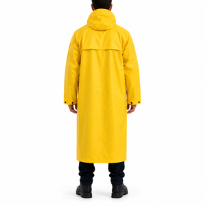 Factory Price <b>Men</b> Raincoat Long Waterproof Outdoor Hooded Rain Jacket Wholesale Heavy Duty Workwear <b>Mens</b> Rain <b>Trench</b> <b>Coat</b> <b>Coat</b> - Product Image 2