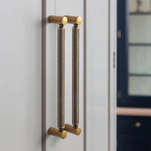 Antique Brass Knurled <b>Cabinet</b> Pull Handle/Champagne Bronze Drawer Handles/Retro <b>Vintage</b> <b>Cabinet</b> Knobs - Product Image 5