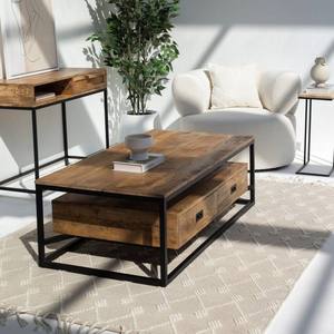 Mesa de Centro de Madera de Mango Vandana Zenova Vertex con 2 Cajones para Decoración Moderna de Sala de Estar - Product Image 5