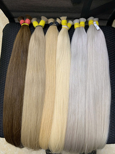 Virgin European Hair Extensions <b>Bleached</b> Straight Double Drawn Single Donor Bulk Hair 100% Human Hair All Colors Suitable - Product Image 3