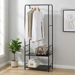 OEM Organisateur de rangement de meubles de maison modernes à 2 niveaux Support de cintre extensible en métal pour le linge pour les ménages Shopee - Product Image 1