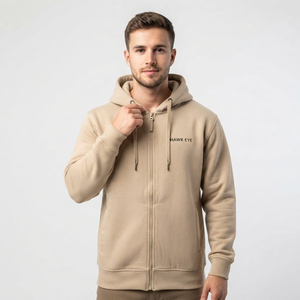 Sweat à capuche pour homme de haute qualité, écologique, surdimensionné, à épaules tombantes, doublé en polaire, sans cordon, lourd, avec logo personnalisé - Product Image 4