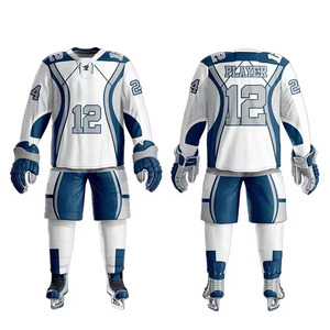 Ensemble d'uniformes de hockey sur glace, design personnalisé, maillot et pantalon sublimés, fournisseur OEM - Product Image 1