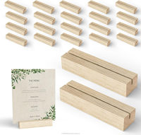 Porte-numéros de table rectangulaires en acrylique pour décoration de mariage, support de cartes photo brun naturel, porte-cartes de placement, support de menu
