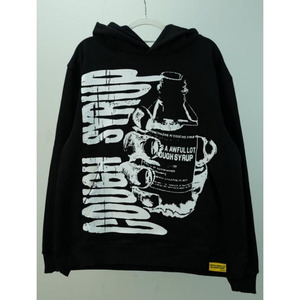 Sweat-shirt à capuche noir pour homme avec imprimé 'Cough Syrup', design streetwear, coupe classique, en coton French Terry, logo au dos, sweats à capuche pour homme - Product Image 2