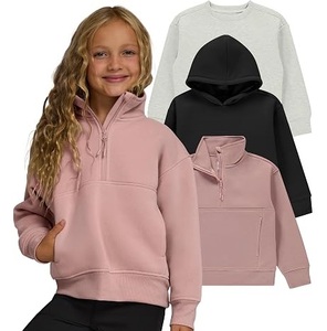 Vente en gros OEM ODM – Sweats à capuche en polaire de polyester personnalisés avec logo pour bébés – Pulls à capuche vierges respirants pour enfants et filles - Product Image 3