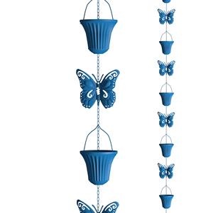 Cadena de Lluvia Metálica Elegante con Recubrimiento Azul Hierro Antiguo que Realza el Encanto de Balcones y Pérgolas - Product Image 1