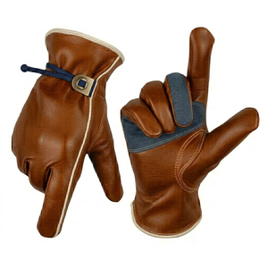 Gants de sécurité industriels en cuir de mouton pleine fleur, résistants, à double paume, ignifuges et anti-coupure, pour OEM - Product Image 4
