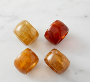 Set Of 3 <b>Amber</b> Resin Napkin <b>Rings</b> Circle Table Decor Perfect For Home Use Kitchen And Dining Use - Product Image 5