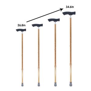 Bastón telescópico ligero y elegante para caminar, logotipo personalizado con patrón floral tallado, palo dorado, regalo perfecto para ancianos - Product Image 2