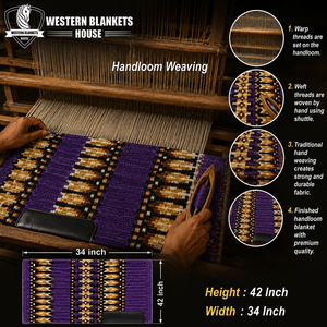 Sous-selle Western en laine de Nouvelle-Zélande doublé polaire, motif violet, 42x34 pouces, pour l'équitation - Product Image 6
