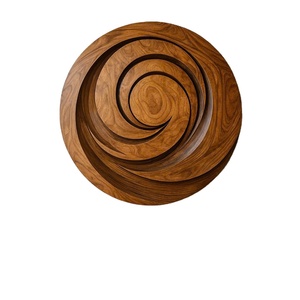 Escultura de Madera, Arte Ecológico, Decoración de Pared Redonda de Madera, Artesanía de Alta Calidad, Arte Abstracto de Pared, Madera Maciza Tallada a Mano, Aniversario - Product Image 1